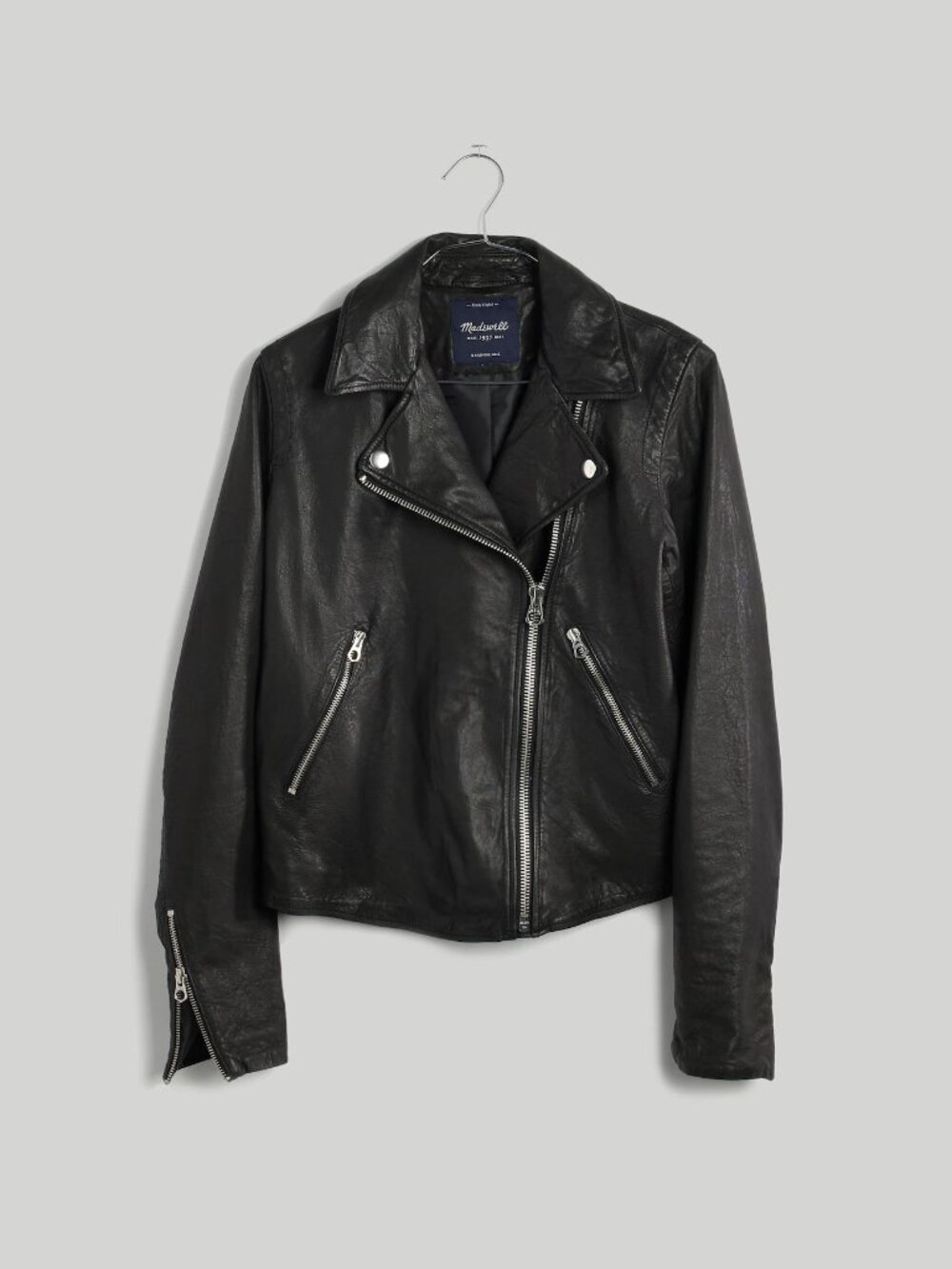 Madewell Washed Leather Motorcycle Jacket Size M